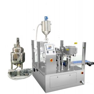 Automatisk præfabrikeret posefyldningsforsegling med stempelfylder til væske og pasta